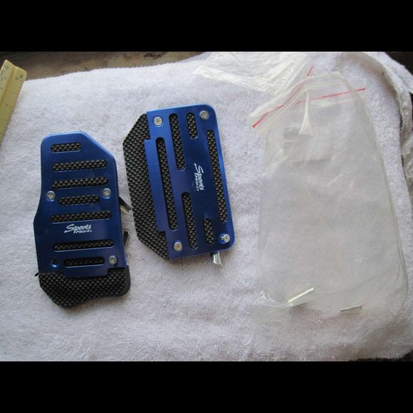 Aluminum Metal Blue Attachable Upgrade Sports Pedals Gas Brake Non Slip Set Auto - Picture 10 of 10